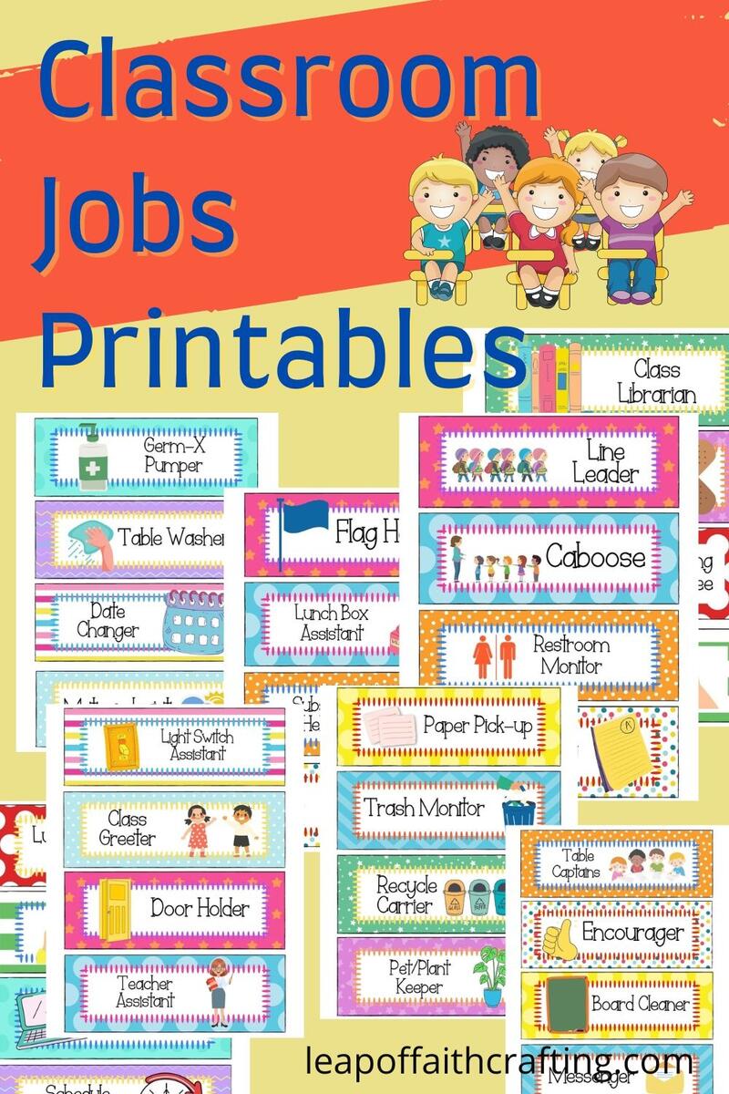 Editable Preschool Job Chart