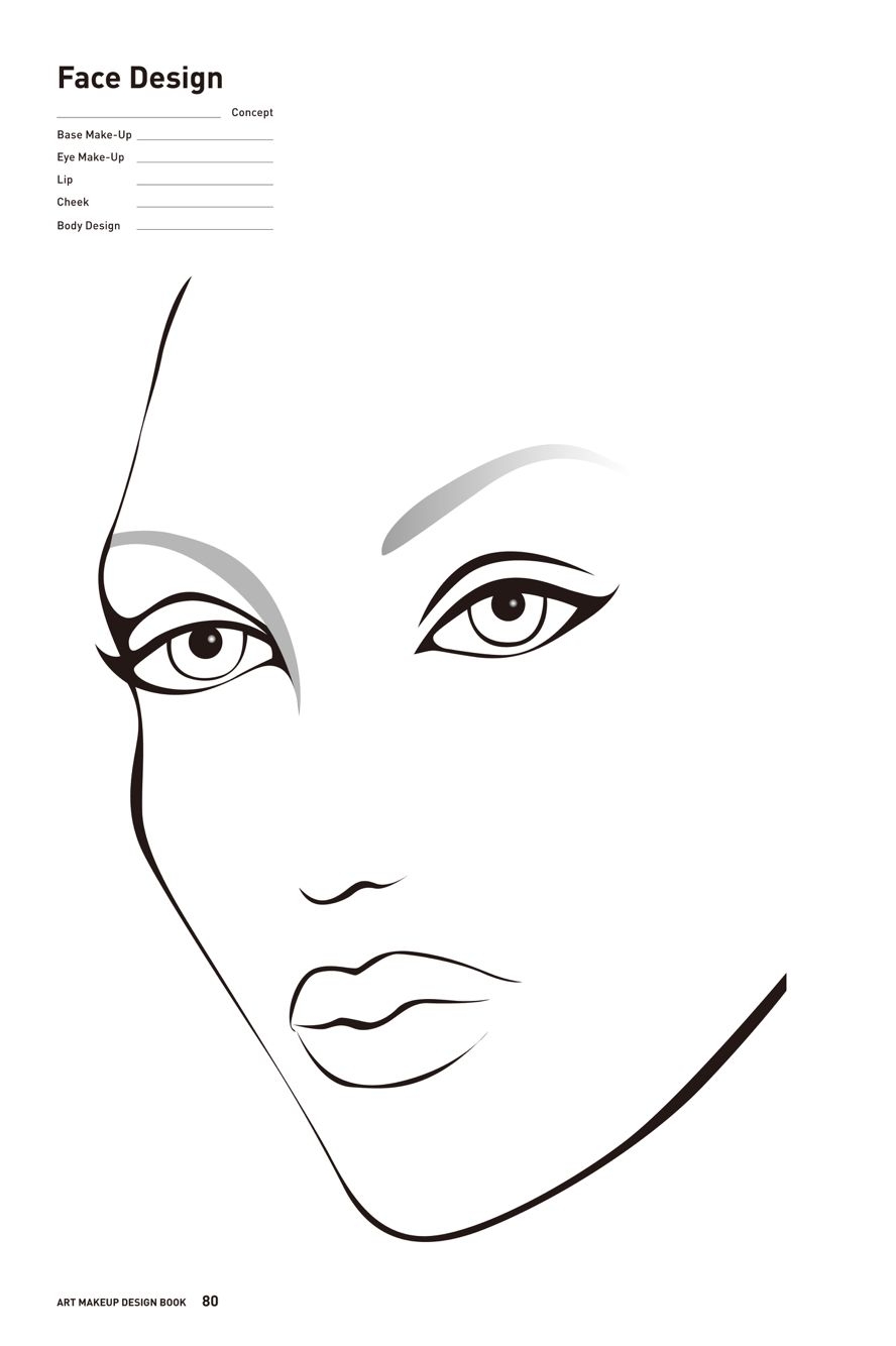Free Printable Face Chart For Makeup Artists Facechart Makeup Mua Eugenepokotilov