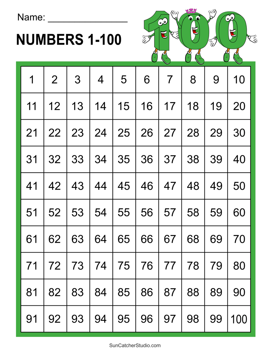 Free Printable Hundreds Charts Numbers 1 To 100 DIY Projects Worksheets Library