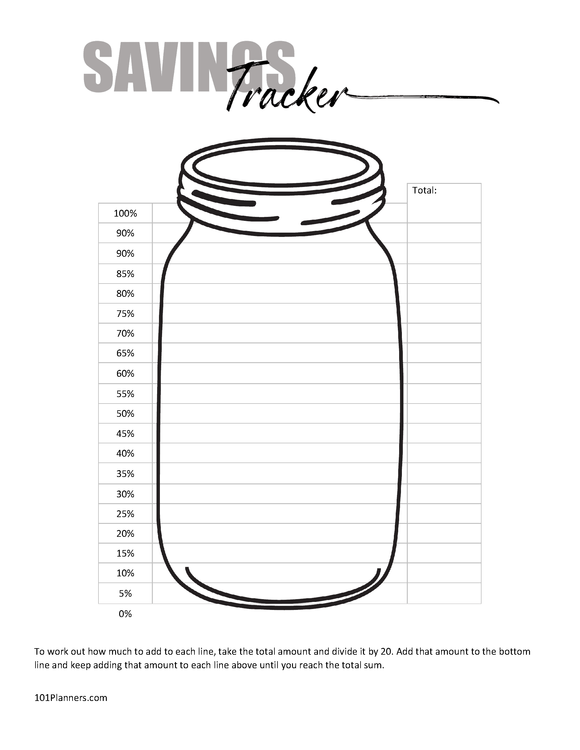 FREE Savings Tracker Printable Customize Online