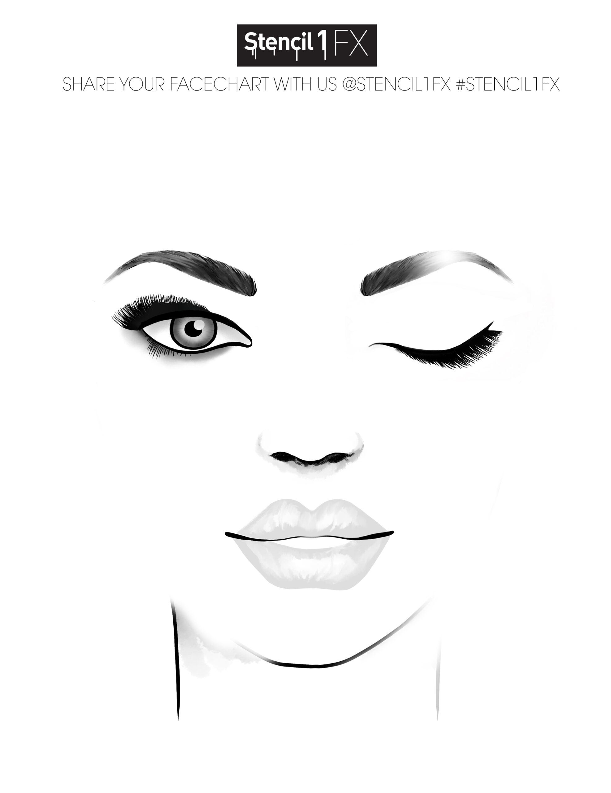 FREE Stencil1FX Face Chart Stencil 1