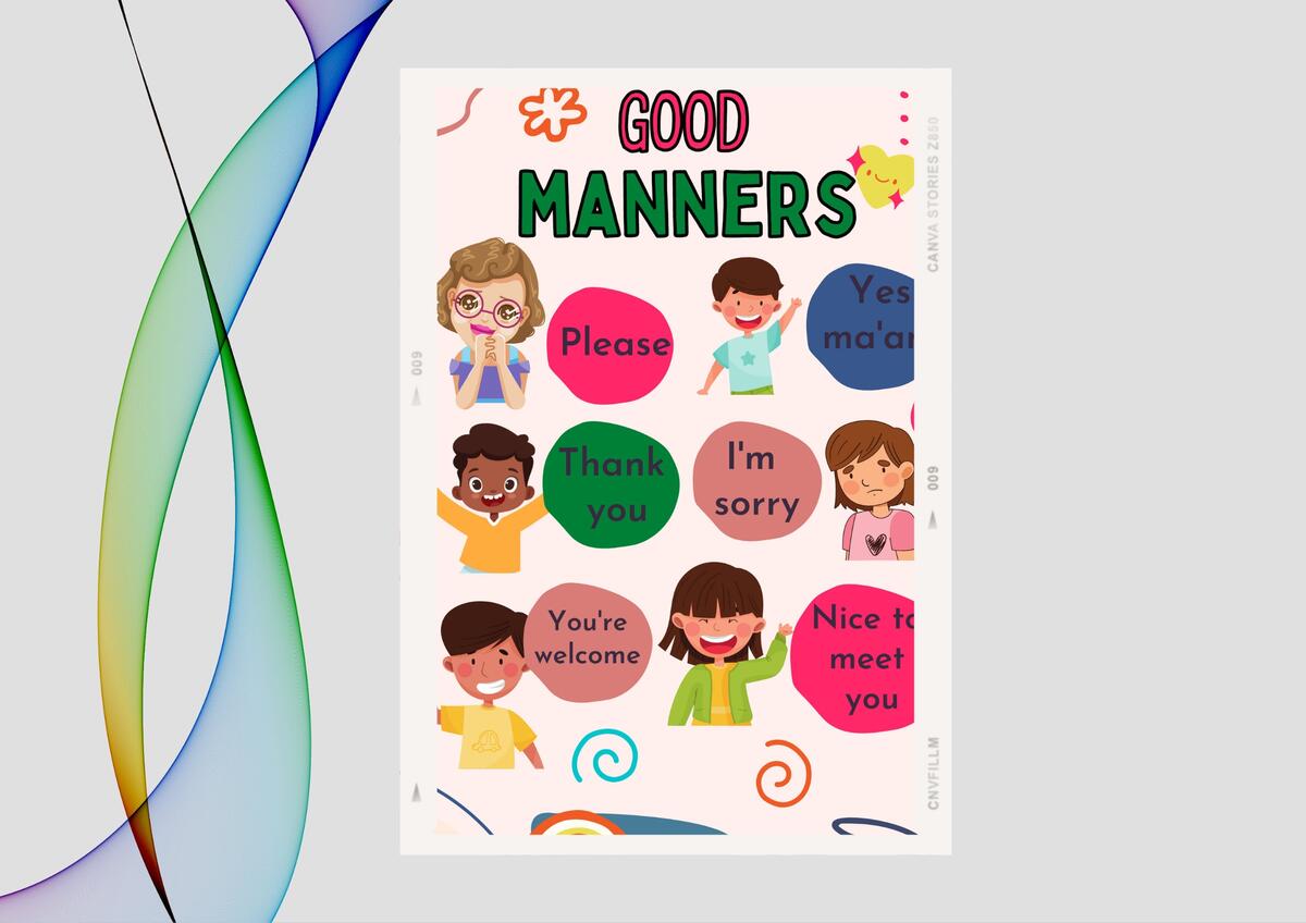 Good Manners Illustration Poster Classroom Home Digital Download Etsy