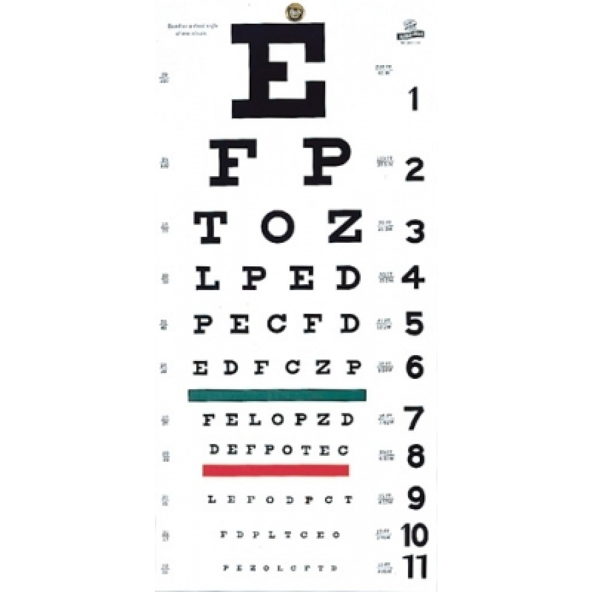 Graham Field Snellen Eye Test Chart Grafco 1240