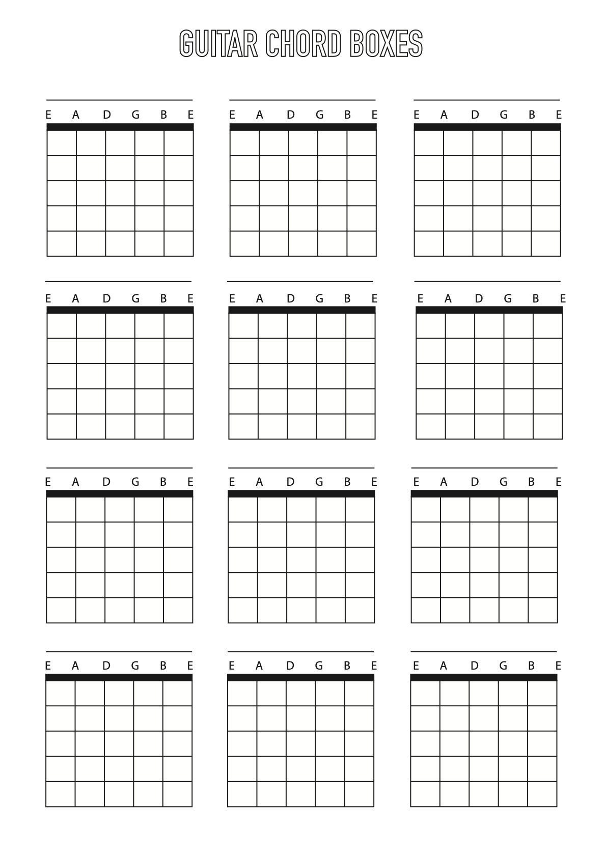 Blank Guitar Chord Charts Printable PDFs KidsPlayMusic
