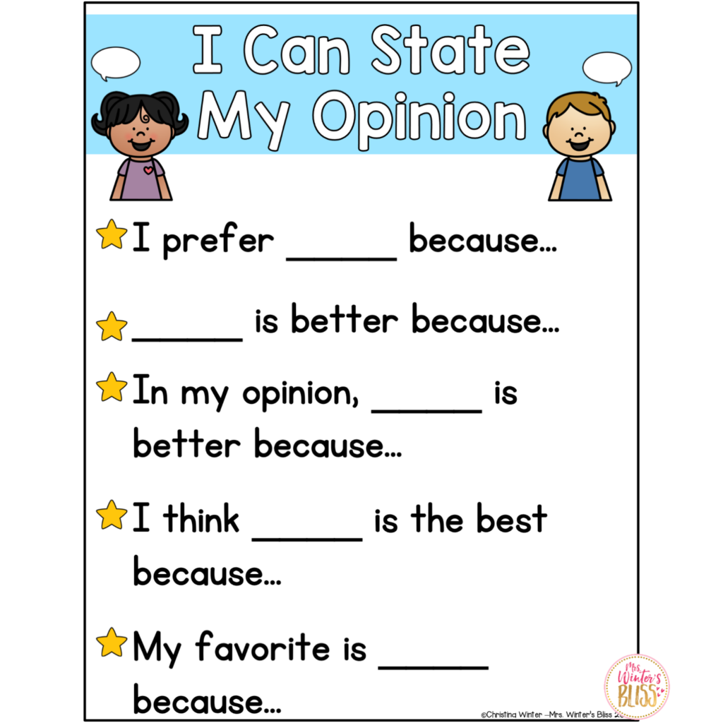 Opinion Writing Transition Words Writing Posters Freebie