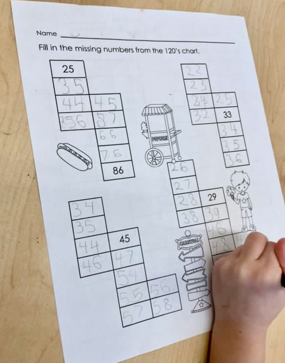 Hundreds Chart Missing Numbers Worksheets An Engaging Way To Reinforce 10 More 10 Less