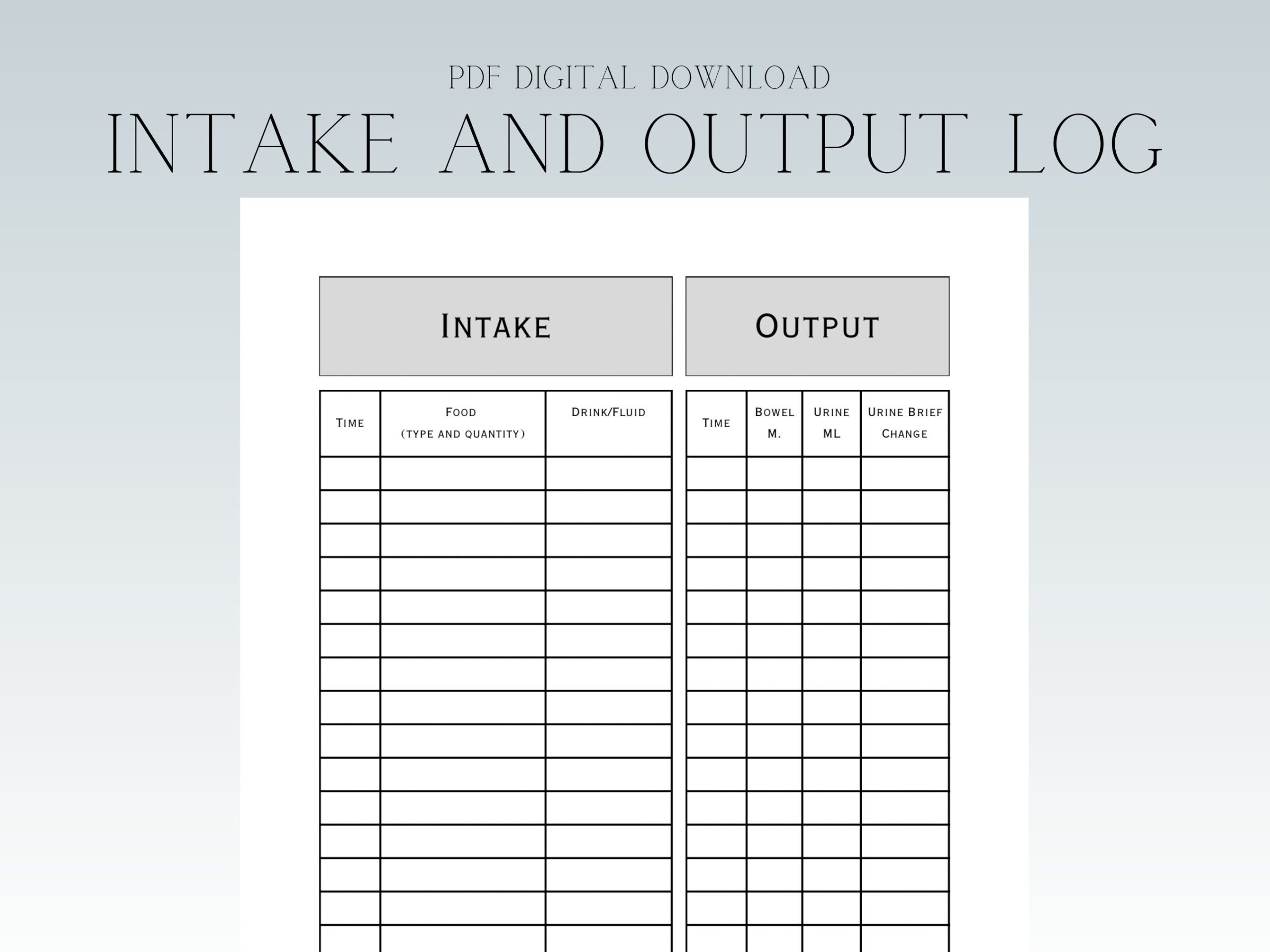 Intake And Output Digital Printable Fluid Balance Home Health Hospice Med Surg Shift Organizer And Planner Nursing Template Downloads Etsy Ireland