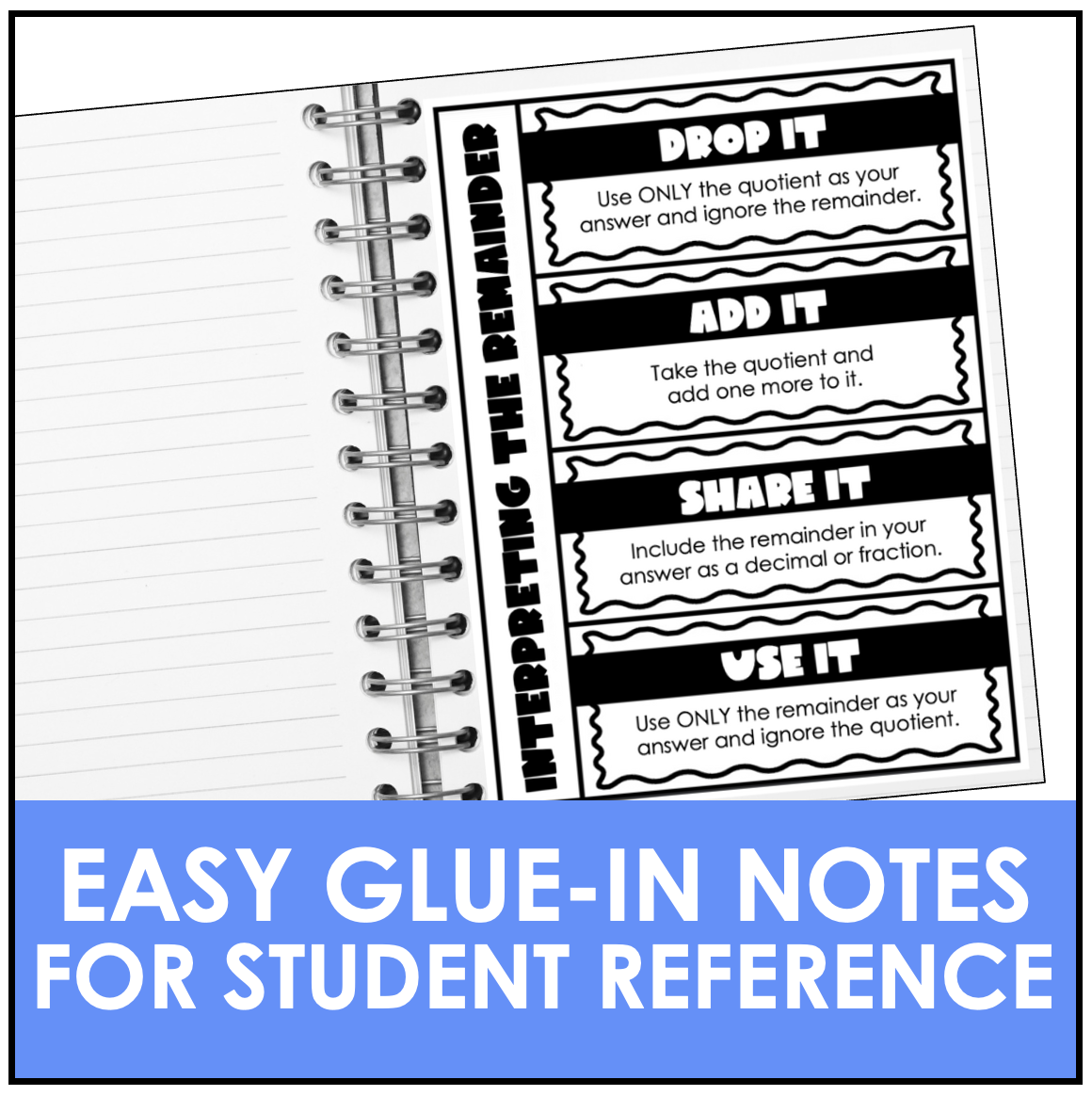 Interpreting Remainders Math Notebook Interactive Chart 4th Grade Made By Teachers