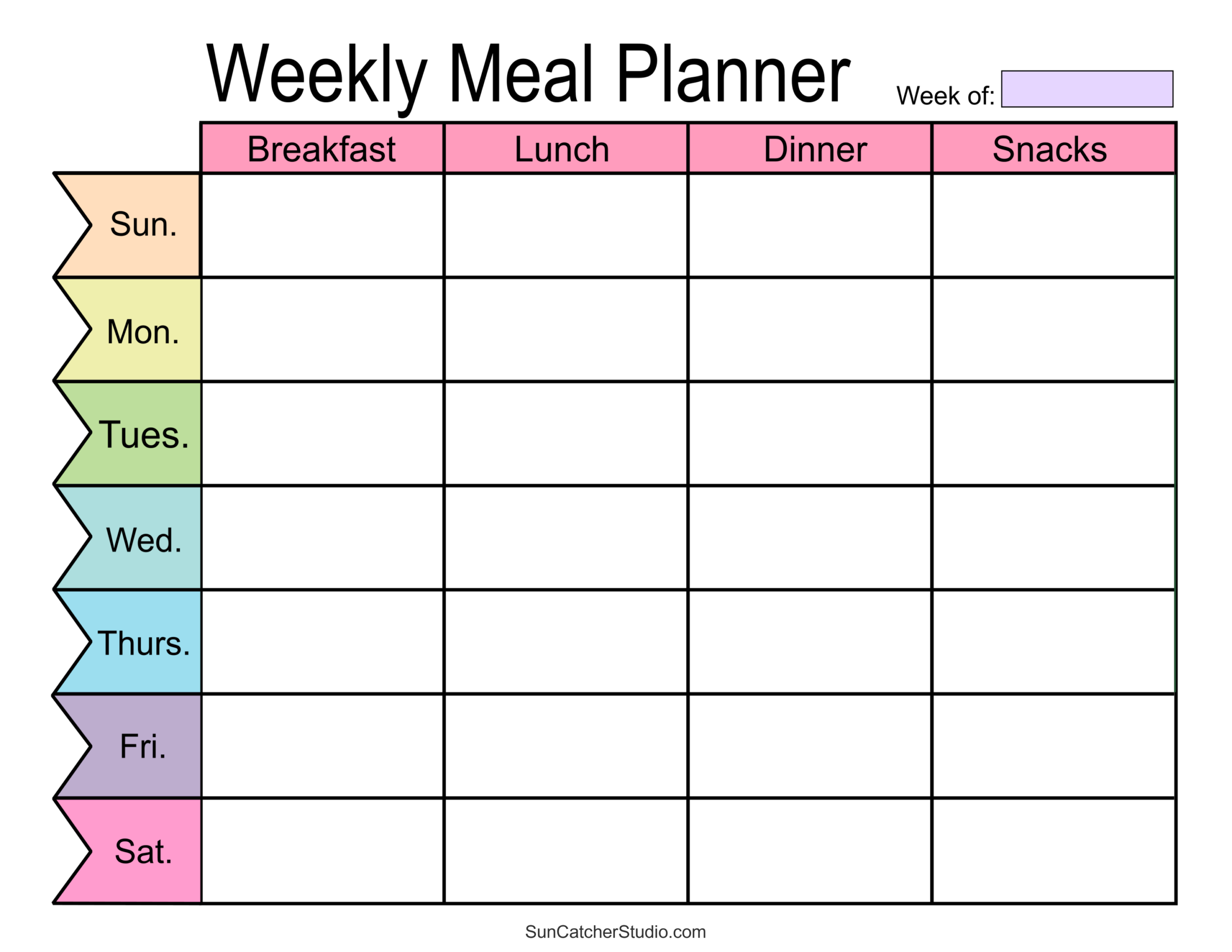 Meal Planners Printable Weekly Menu Templates PDF Free Printables Lettering SVG Files Tools Apps