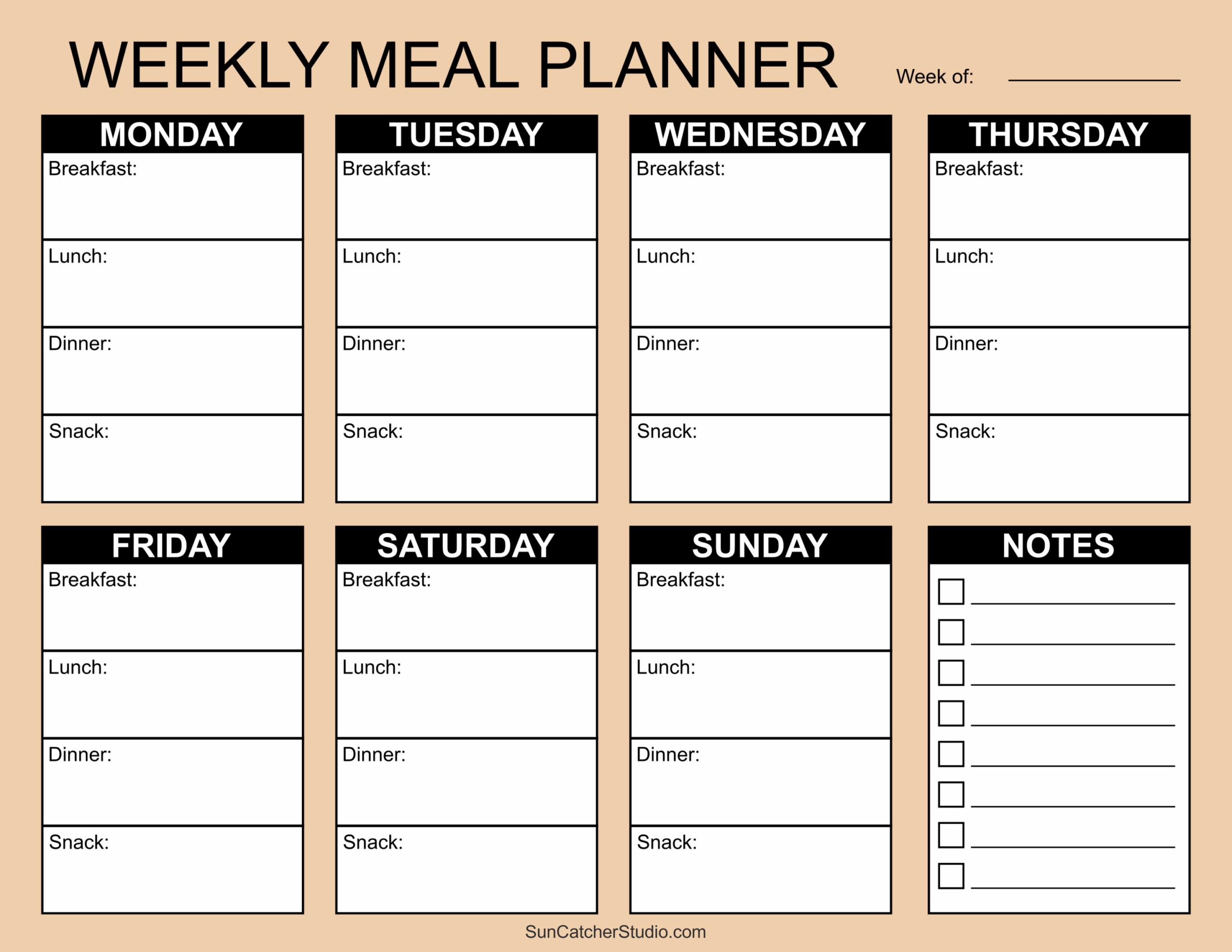Free Customizable Meal Planner Menu Templates Canva