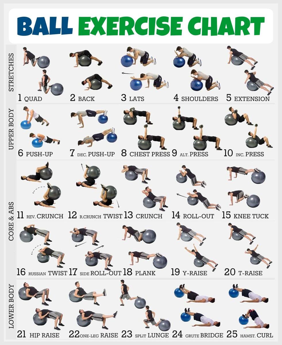 Printable Stability Ball Exercises Exercise Chart Gym Ball Exercises For Back Pain Pdf Lower Back