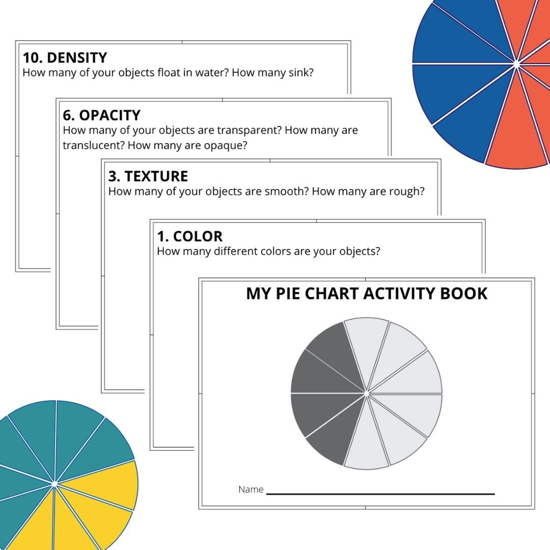 My Pie Chart Booklet Sensorial Scientific Explorations And Graphing Montessori Inspired Printable Math Activity Etsy