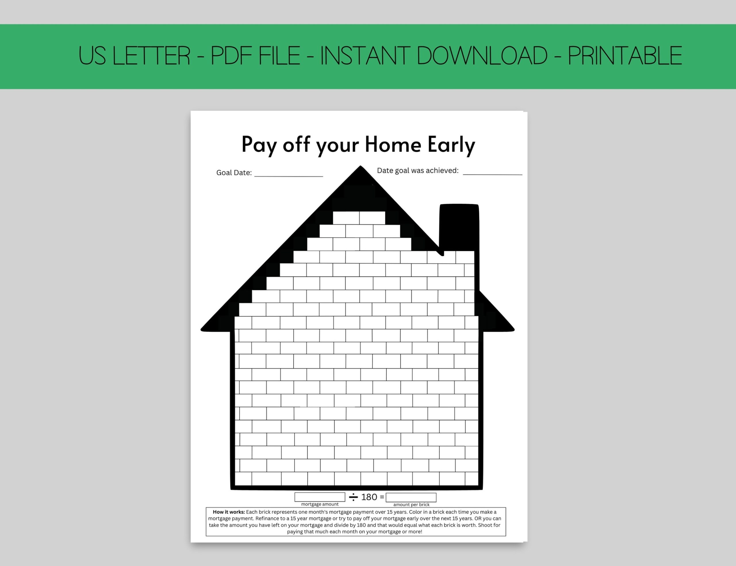 Pay Off House Early Tracker Mortgage Savings Printable Instant Download Etsy