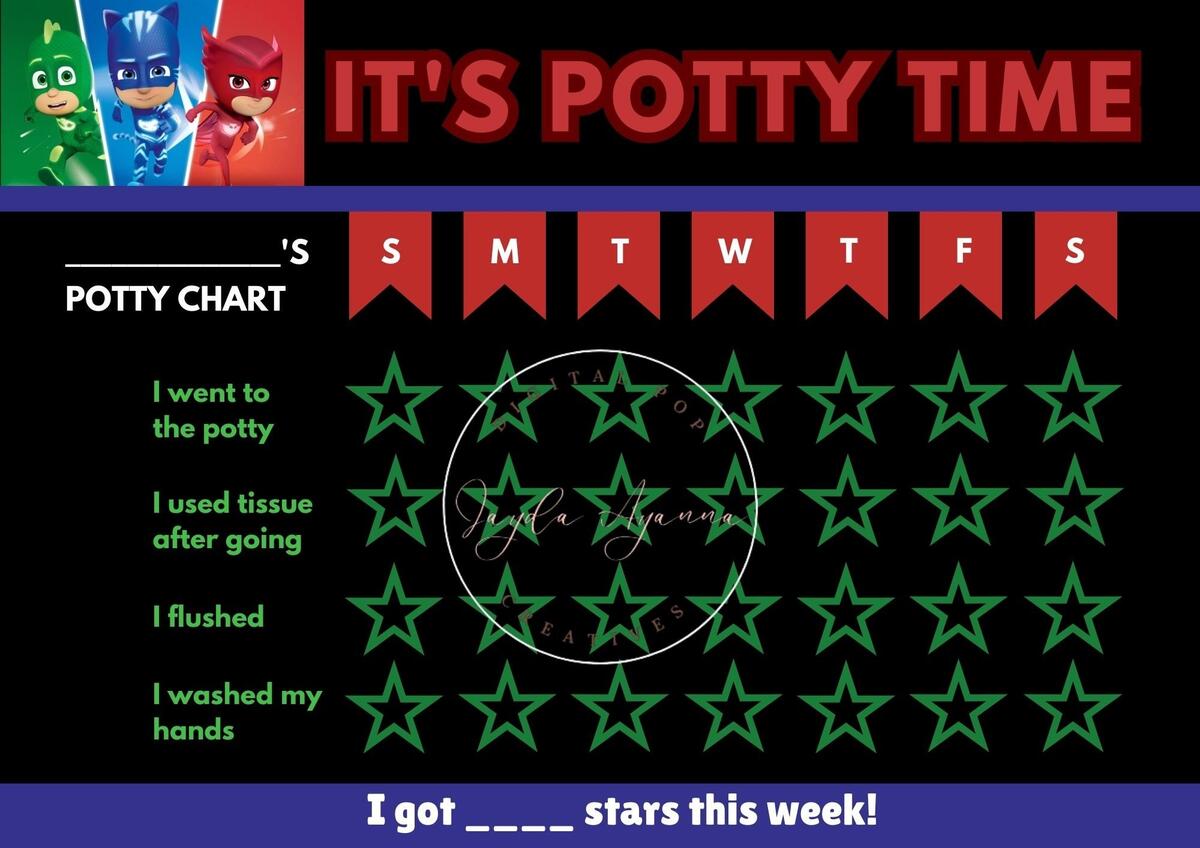 PJ Masks Potty Training Chart Certificate Etsy Israel