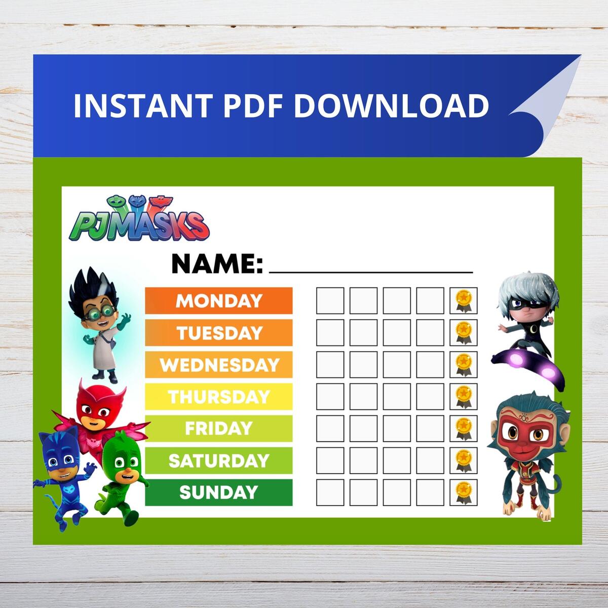 PJ Masks Potty Training Reward Chart Printable PDF Potty Training Guide Reward Charts For Kids My