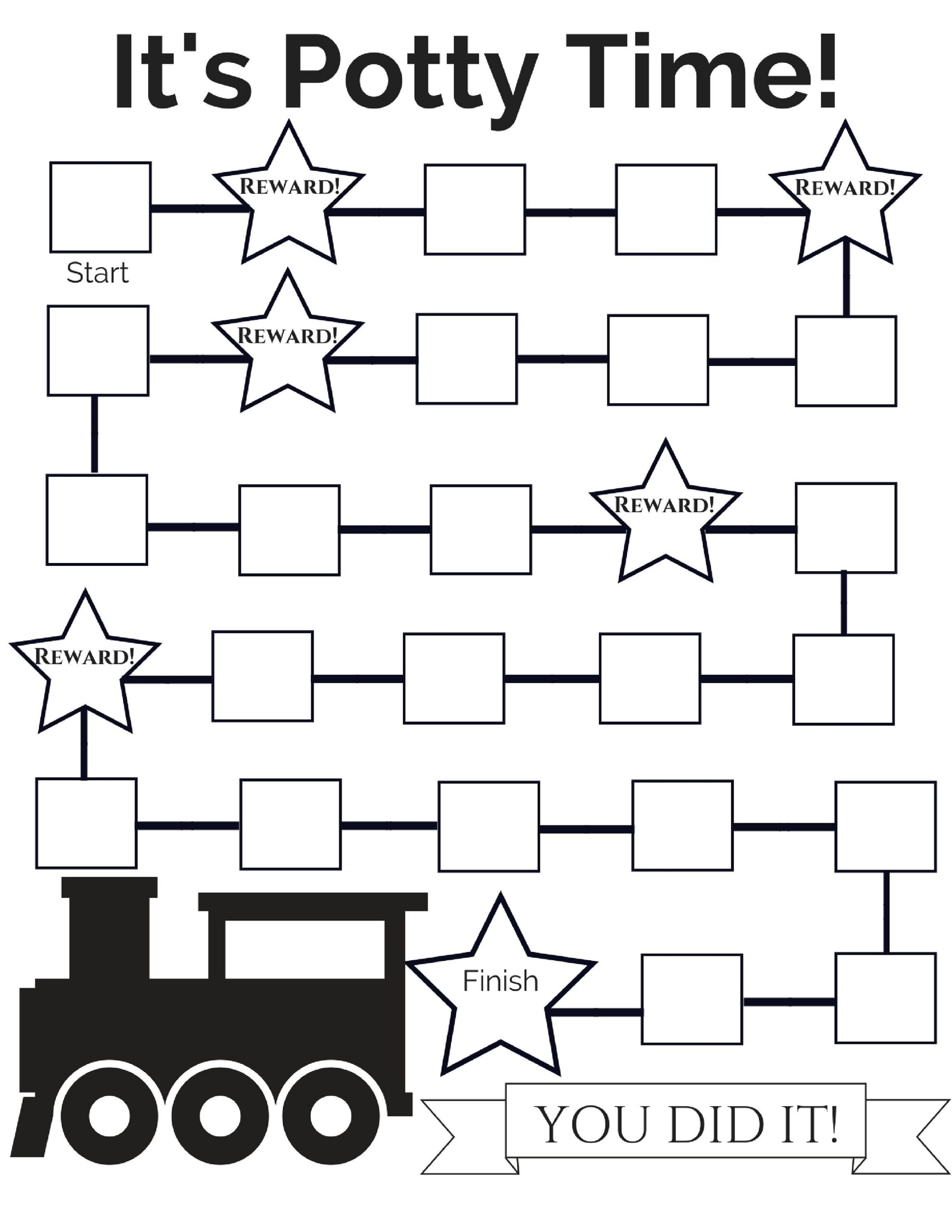 Potty Training Chart Train Printable Potty Chart Train Potty Training Chart Train Adventure To Potty Success Train Printable For Kids Etsy