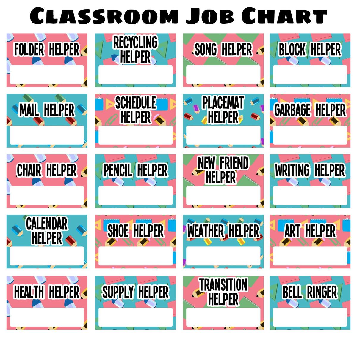 Preschool Job Chart Printables Free Preschool Job Chart Printables Free