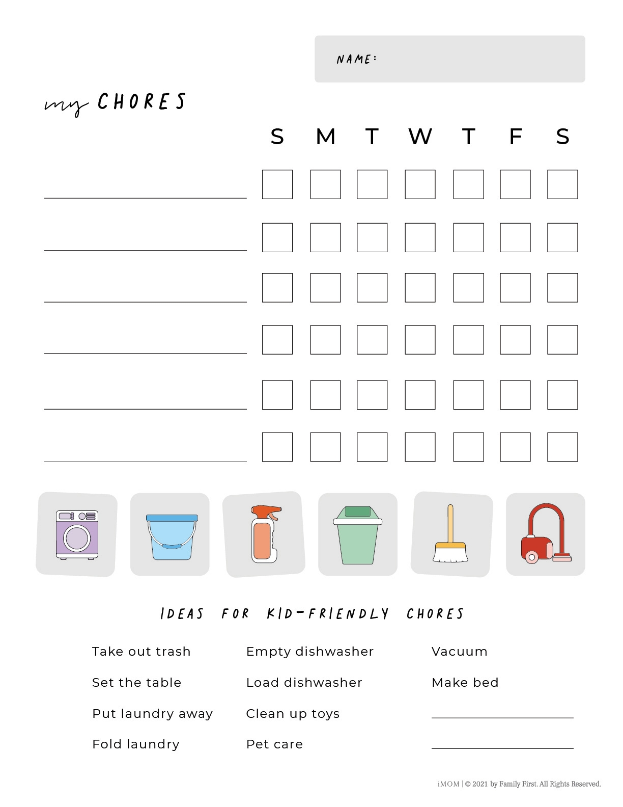 Free Printable Chore Charts For Kids Over 30 Fun Designs World Of Printables