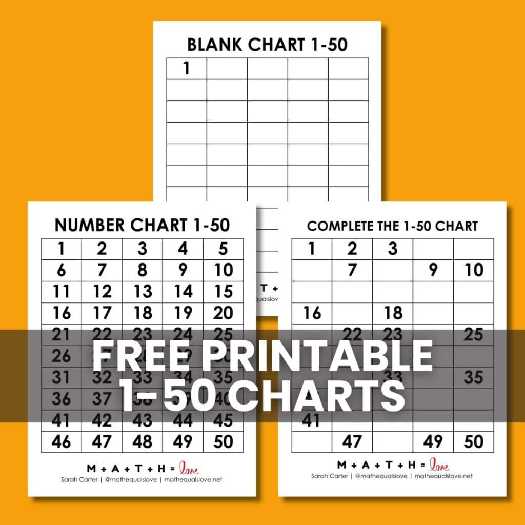Printable Number Chart 1 50 Free PDF Templates Printable Number Chart 1 50 Free PDF Templates