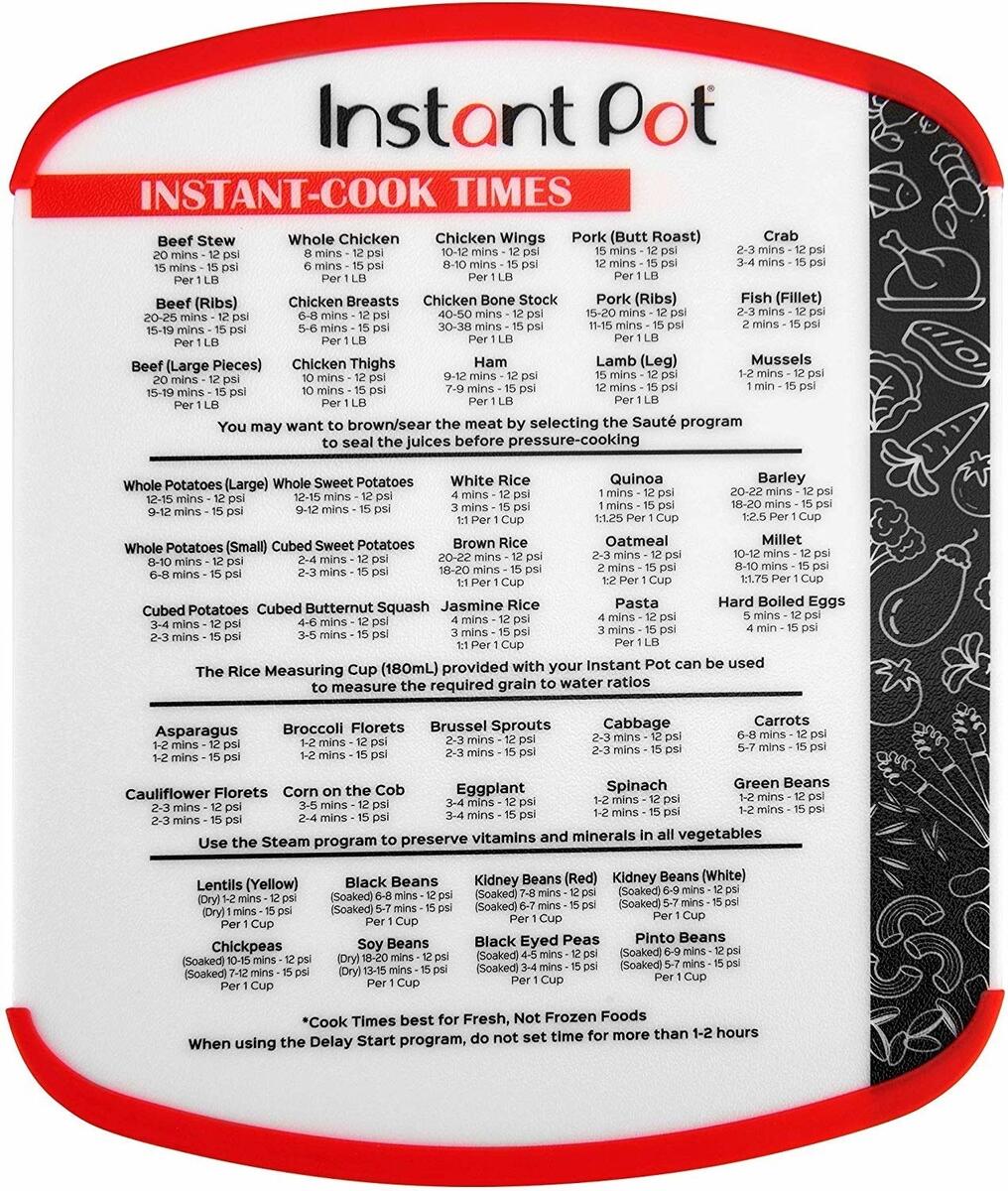 Quick Reference Chart Instant Pot Cheat Sheet Printable Cheat Sheet White Rice Time Instant Pot Pot