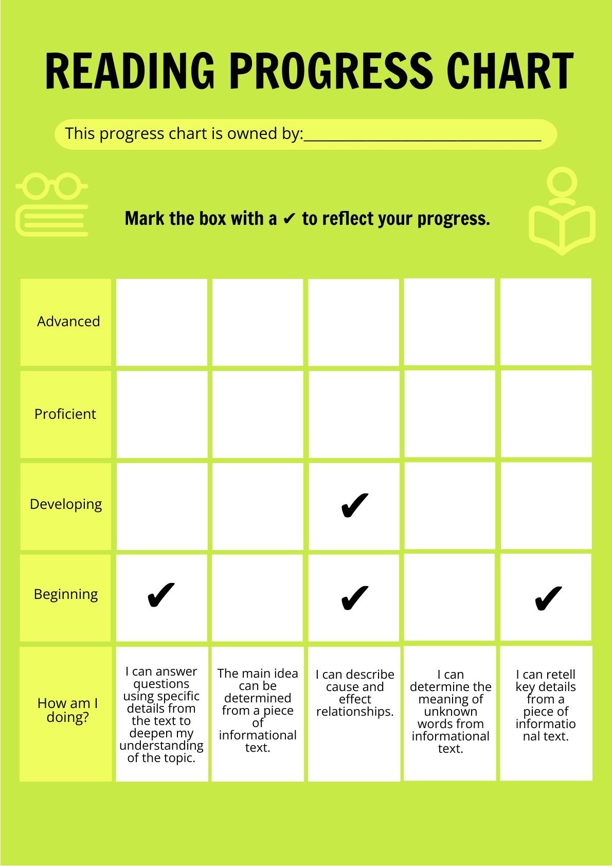 Reading Progress Chart In Illustrator PDF Download Template Reading Progress Chart In Illustrator PDF Download Template