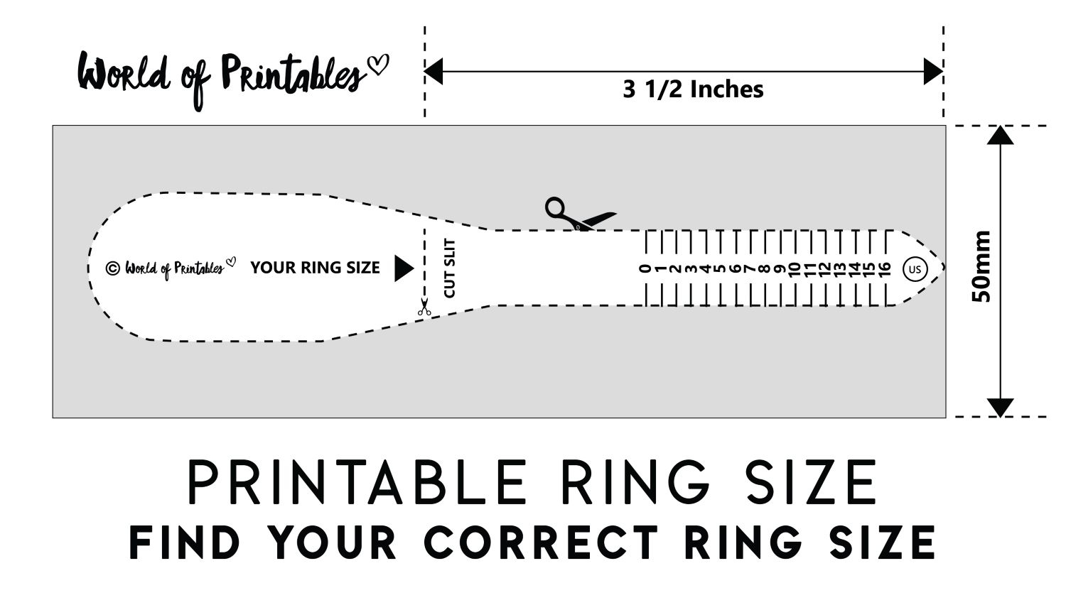 Printable Ring Size Chart International Conversion Guide Instant Download Etsy
