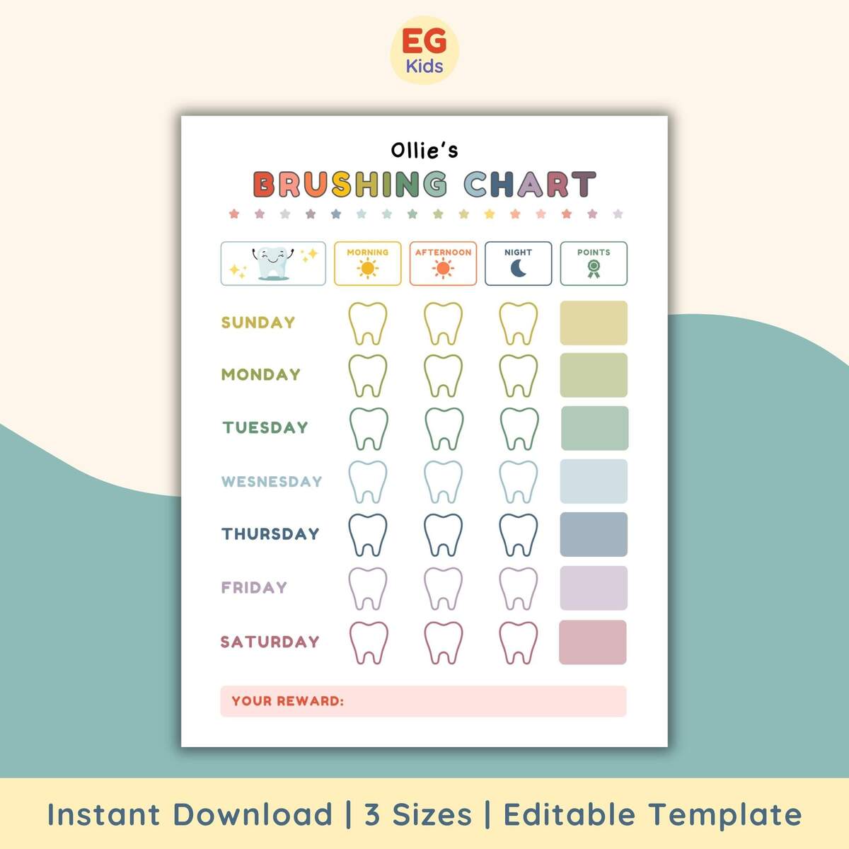 Teeth Color Chart Etsy