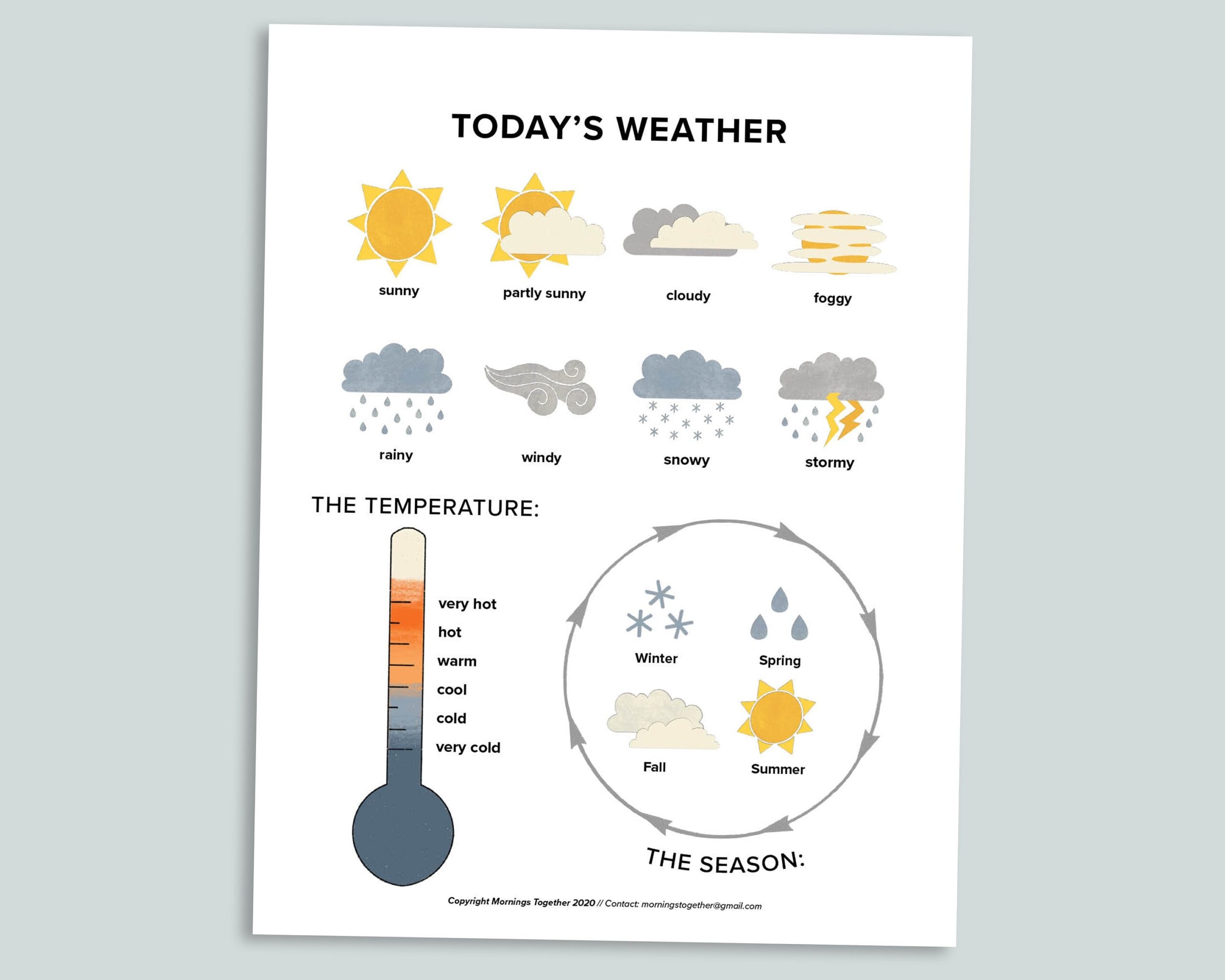 Today S Weather Printable Page Morning Basket Collective Homeschool Printables Circle Time Toddler Weather Chart Preschool Etsy