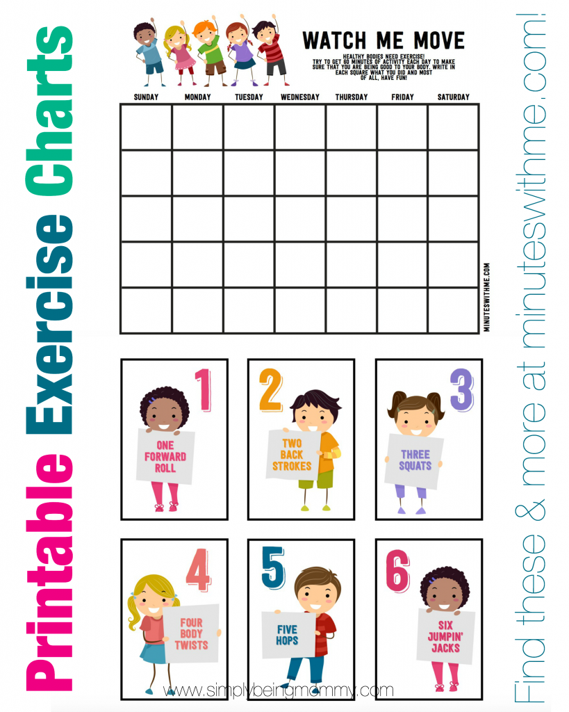 Exercise Visual Schedule Pink Oatmeal Shop